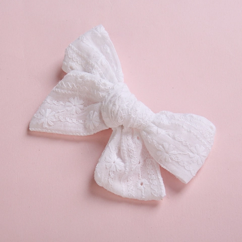 Fermagli per Capelli a Fiocco in Pizzo di Cotone per Bambini Mollette Ricamate Floreali per Ragazze Accessori per Capelli da Festa