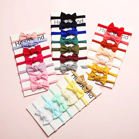 Solid Color Soft Seamless Nylon Baby Headband Cute Bowknot Hair Tie For Infants Toddlers Kids Hair Accessories