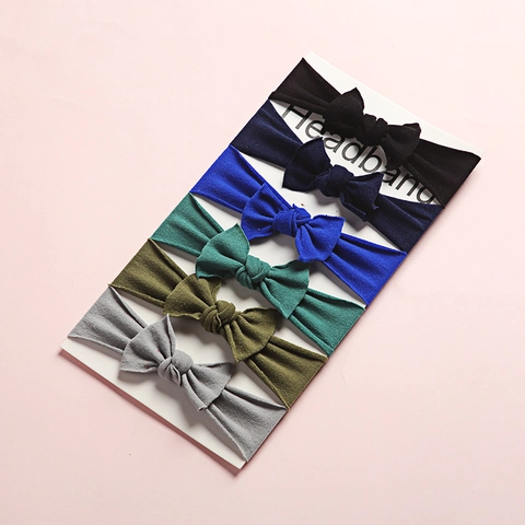 Soft Elastic Baby Headband With Bow Knot Solid Color Polyester Hair Accessory For Newborn Infants Toddlers Daily Headwear