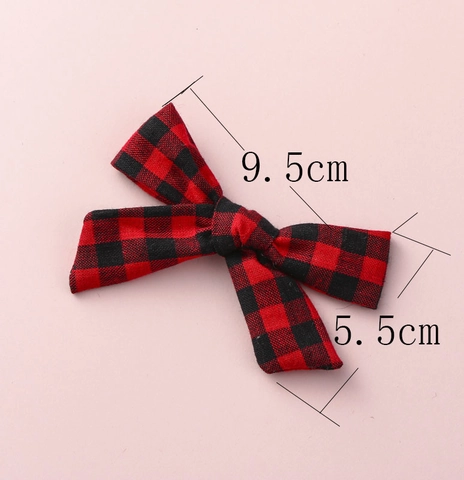 Plaid Bow Hair Clips For Baby Girls Kids Handmade Fabric Checkered Pattern Hair Barrettes Children Hair Accessories
