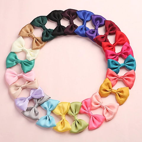 Fermaglio per Capelli con Fiocco in Satin per Ragazze Bambini Grande Bowknot Barrette Fatto a Mano Tinta Unita Accessori Principessa