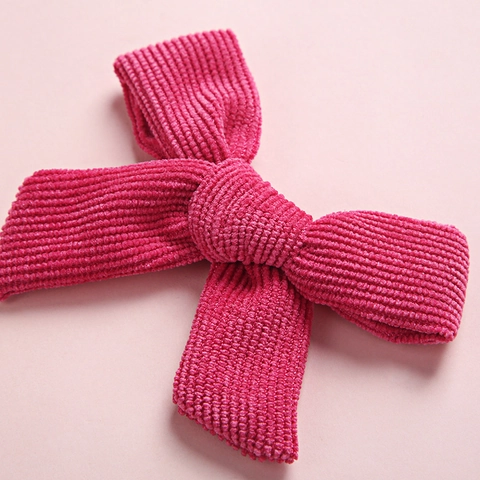 Pinzas para el Cabello de Lazo de Pana para Niñas Hechas a Mano Color Sólido Horquilla Dulce Accesorios para el Cabello