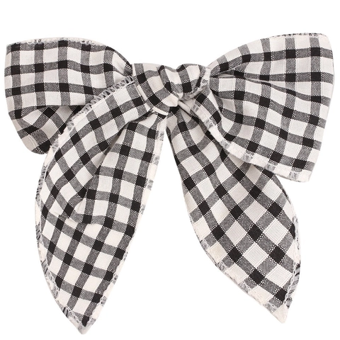 Kids Girls Bow Hair Clips Floral Daisy Embroidery Gingham Fabric Headbands Pastoral Style Boutique Baby Hair Accessories Headwear