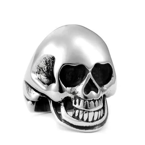 Vintage Stainless Steel Skull Ring Men Retro Punk Titanium Steel Biker Ring Skeleton Biker Gothic Jewelry Metal Accessory