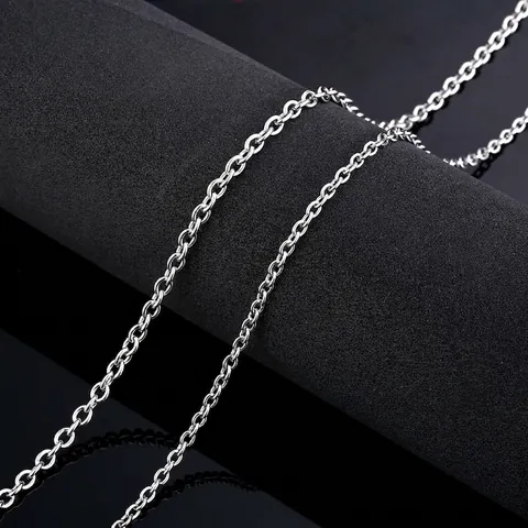 Collana a Catena a O in Acciaio Inossidabile di Base Gioielli con Catena a Maglie Lucide per Uomo Donna Semplice Accessorio Quotidiano Solo Catena