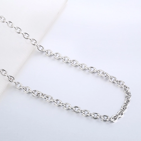 Collana a Catena a O in Acciaio Inossidabile di Base Gioielli con Catena a Maglie Lucide per Uomo Donna Semplice Accessorio Quotidiano Solo Catena