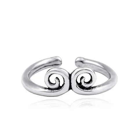 Anello Aperto in Acciaio Inossidabile Retrò Monkey King Cerchio Dorato Regolabile Motivo Nuvola di Buon Auspicio Gioielli Unisex