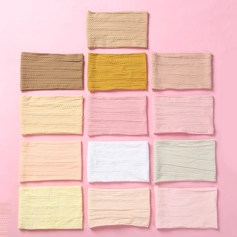 Diademas de Bebé de Nailon Jacquard Súper Suaves con Punto de Cable para Infantes Niños Pequeños Cintas de Pelo Elásticas Anchas con Lazo Accesorios