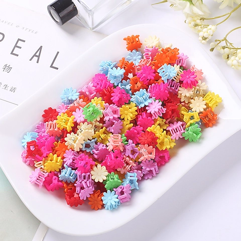 Acryl Mini Blumen Haarklammern Macaron Candy Farben Kinder Mädchen Haarnadeln Kleinkinder Dekorative Haar Styling Accessoires