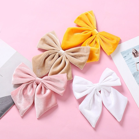 Handgemachte 6 Zoll Große Samt Schleife Haarspange Für Mädchen Prinzessin Schwalbenschwanz Alligator Clip Haarschmuck