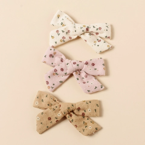 Fermagli per Capelli a Fiocco Floreale per Bambini in Cotone Design Dolce Stile Pastorale Accessori Capelli