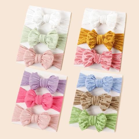 Fascia Elastica per Neonata in Maglia con Fiocco Morbida Traforata con Grande Fiocco Accessori per Capelli Neonati e Bambini