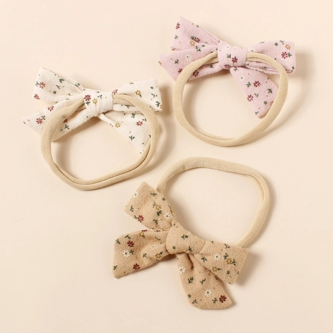 Fascia per Capelli con Fiocco Floreale per Neonati Elastica in Nylon per Bambine Fotografia Quotidiana Copricapo in Stile Pastorale