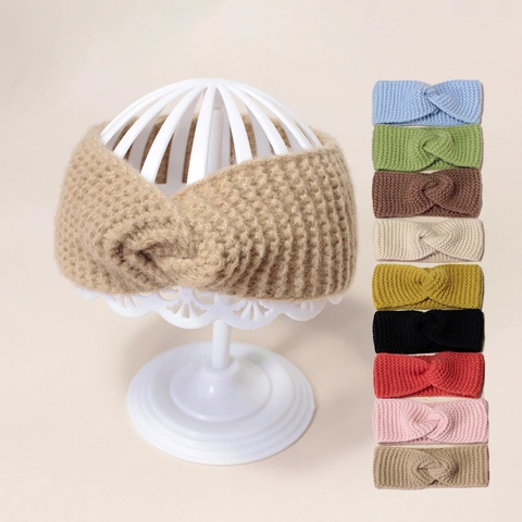 Fascia per Capelli in Maglia per Bambini Turban a Torsione Caldo Scaldaorecchie per Neonati Ragazze Inverno Autunno Accessori per Capelli