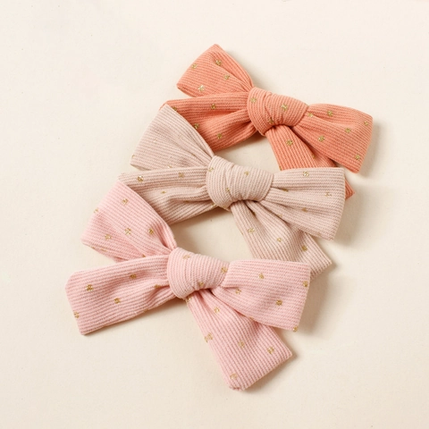 Barrettes à Cheveux Nœud en Velours Côtelé pour Enfants Avec Pois Dorés Princesse Douce pour Filles Accessoires