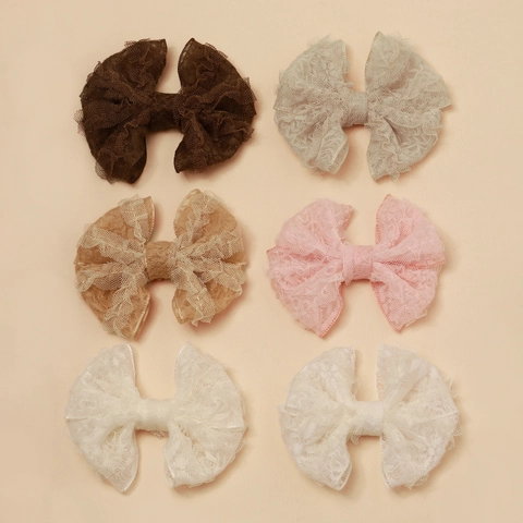 Dolci Fermagli per Capelli con Fiocco in Pizzo e Rete per Ragazze Stile Principessa Mollette a Farfalla per Bambini