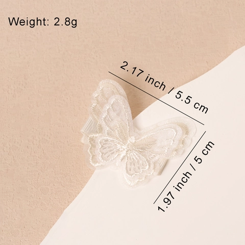 Sweet Double Layer Organza Butterfly Hair Clips For Kids Embroidered Mesh Butterfly Hairpins For Baby Girls Hair Accessories
