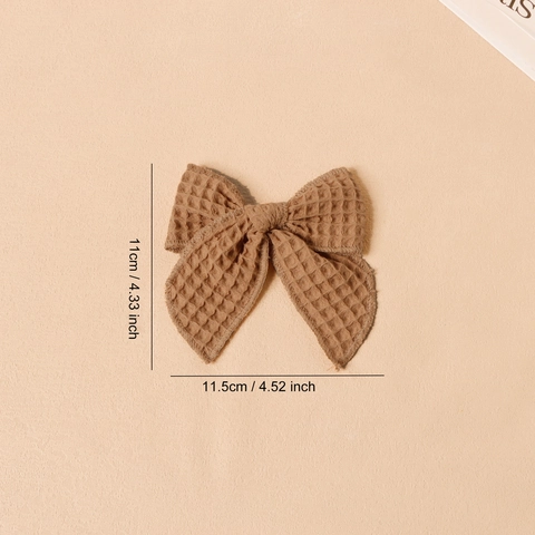 Pinzas para el Cabello con Lazo de Punto de Gofre Ins para Niñas Pinzas de Cocodrilo Retro Color Sólido Accesorios para Niños