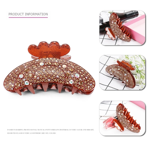 Grande Molla per Capelli in Acrilico con Strass Donna Elegante Fermagli per Capelli in Cristallo Accessori per Capelli