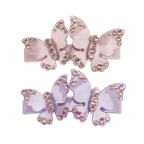 Eleganter Schmetterling Strass Haarclip Acryl Eingelegter Kristall Federclip Mode Damenhaft Haarnadeln Für Damen Haarschmuck