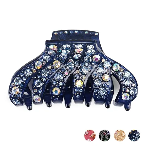 Grande Pinza per Capelli in Acrilico con Strass per Donna Moda Fatta a Mano Geometrica Clip a Squalo Antiscivolo Accessori Capelli