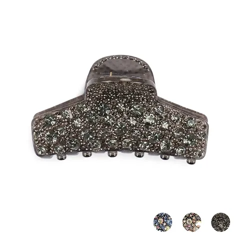 Vintage Acrylic Rhinestone Large Hair Claw Clip Geometric Rectangular Full Rhinestone Hair Clamp For Women Hair Accessories