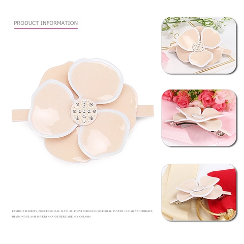 Große Acryl Kamelienblume Haarspange Elegante Strass Federclip Süße Florale Haarschmuck Für Damen