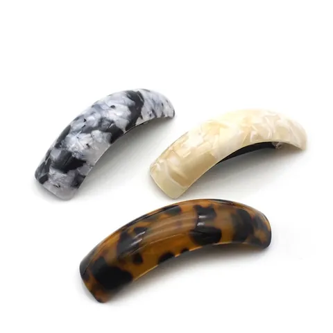 Pinza de Pelo de Acetato Minimalista para Mujer Retro Estampado de Leopardo Patrón de Carey Pinza de Resorte Accesorio para el Cabello Francés