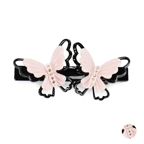 Französisches Acetat Strass Schmetterling Haarklammer Elegant Hohl Schmetterling Federclip Handgefertigt Haarschmuck Für Damen Schmuck