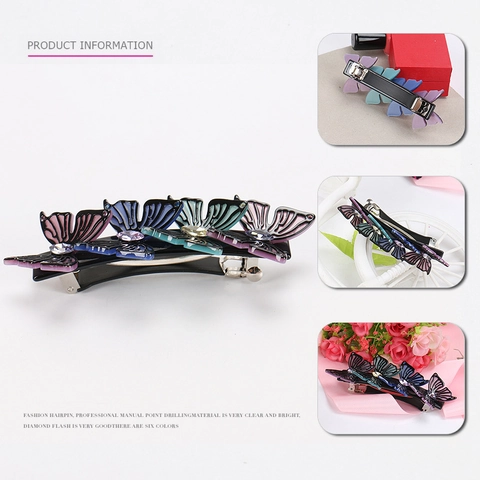 Eleganter 3D Schmetterling Haarklammer Französisches Acetat Federclip Mit Funkelnden Strasssteinen Mode Haarschmuck Für Damen Schmuck