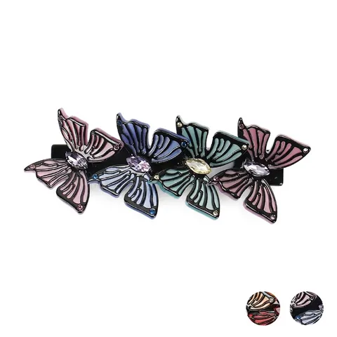 Eleganter 3D Schmetterling Haarklammer Französisches Acetat Federclip Mit Funkelnden Strasssteinen Mode Haarschmuck Für Damen Schmuck