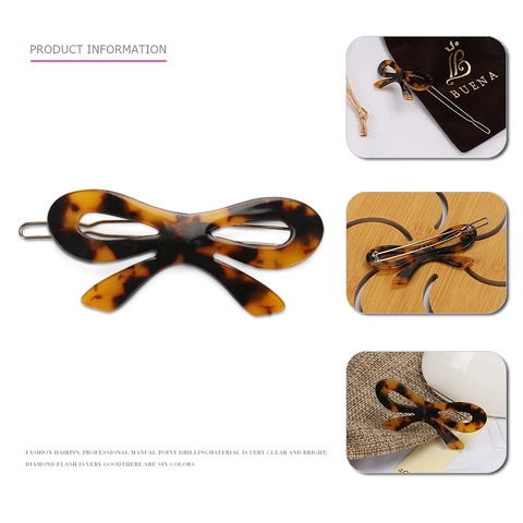 Vintage Schildpatt Schleife Haarspange Handgefertigte Acetat Schleife Seitenclip Für Damen Eleganter Haarschmuck Französischer Haarnadel