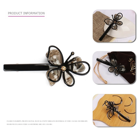 Schmetterling Acetat Haarspange Elegante Strass Besetzte Federclip Für Damen Hochzeit Party Mode Haarschmuck