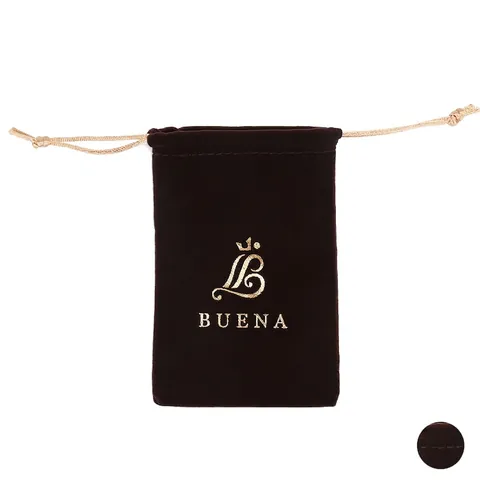 Premium Velvet Drawstring Jewelry Pouch Gold Stamping Crown Logo Small Gift Bag For Earring Hairclip Accessory Storage Organizer