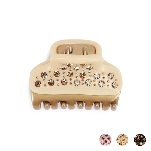 Franse Cellulose-Acetaat Haarklem Met Strass Dames Medium Haarclip Elegante Retro Haaraccessoires Voor Vrouwen Styling Tool