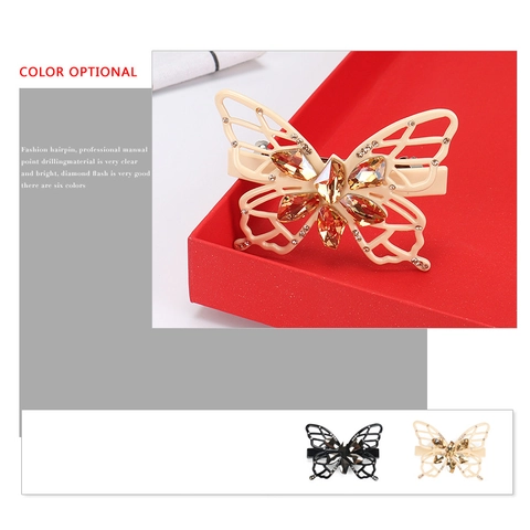 Schmetterling Haarclip Acetat Hohl Strass Federclip Mit Österreichischem Kristall Für Hochzeit Party Damen Haarschmuck