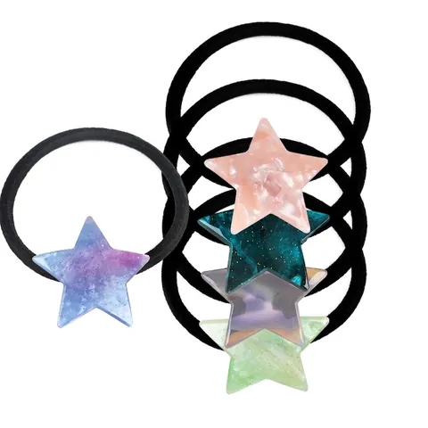 Elastici per Capelli a Stella Minimalisti per Donna Corde per Capelli Elastici in Acetato di Cellulosa Accessori per Capelli