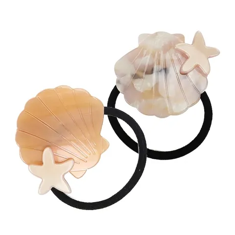 Ocean Style Acetaat Schelp Zeester Haarelastiekjes Voor Vrouwen Meisjes Zoete Elastische Haarbanden Verse Dagelijkse Haaraccessoires