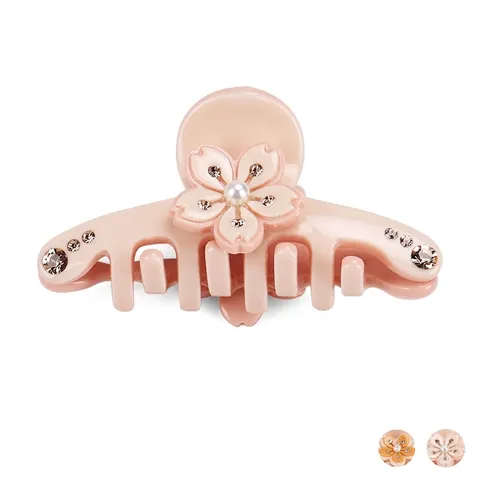 Elegante Molla per Capelli in Acetato a Forma di Fiore Ciliegio Dolce Con Strass e Künstliche Perle Accessori per Capelli da Donna Festa