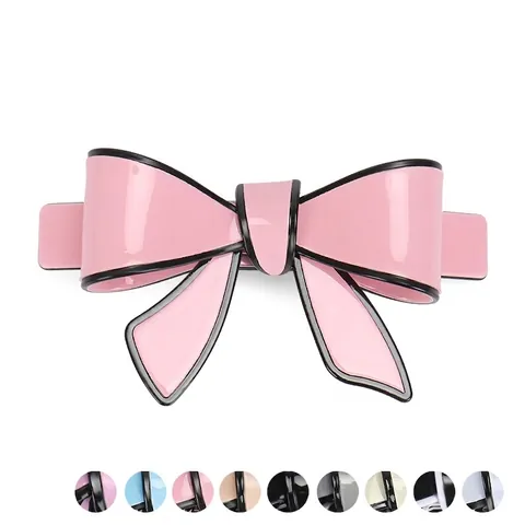 Minimalist Acrylic Bow Hair Clip With Black Outline For Women Elegant Butterfly Knot Spring Clip Ponytail Holder Accessory