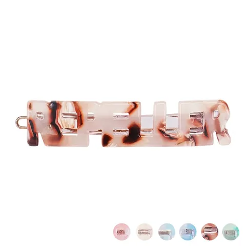 Fermaglio per Capelli in Acetato con Lettere Inglesi Motivo Marmo Tartarugato Elegante Fermaglio Laterale Accessori per Capelli Dolce Fatti a Mano per Donna