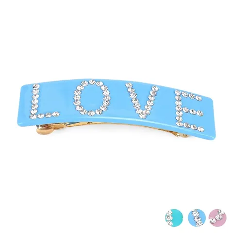 Mode Acetaat Letter Haarclip LOVE HAPPY YOUNG Woord Strass Ingelegd Veerclip Barrette Voor Dames Haaraccessoires