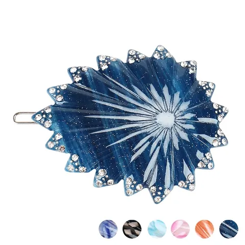 Pinza para el Cabello de Estrella de Mar y Concha para Mujer Hecha a Mano con Strass de Acetato Estilo Playa Océano