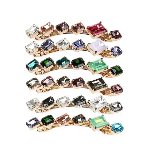 Geometrische Strass Haarklammer Legierung Kristall Feder Haarspange Retro Haarnadel Für Damen Täglich Party Elegante Haaraccessoires