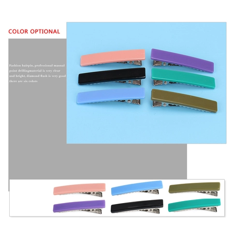 Pinza para el Cabello de Acrílico Geométrica Hecha a Mano Color de Caramelo Rectangular Clip de Pico de Pato Accesorios para el Cabello de Mujer