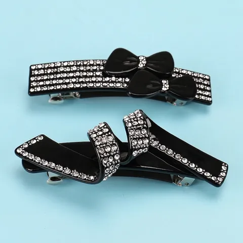 Fermaglio per Capelli in Acetato Francese con Strass Elegante Fiocco a Molla Forcina a Farfalla per Donna Accessori Capelli