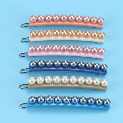 Fermaglio per Capelli in Acetato di Cellulosa con Künstliche Perle Retrò Francese Elegante Molletta Rettangolare per Frangia da Donna Gioielli