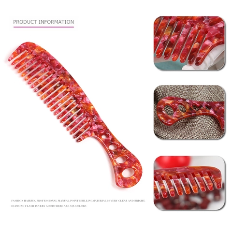Peigne à Cheveux Vintage en Acétate Motif Marbré Fait à la Main Écaille de Tortue Peigne Démêlant pour Femmes Accessoires