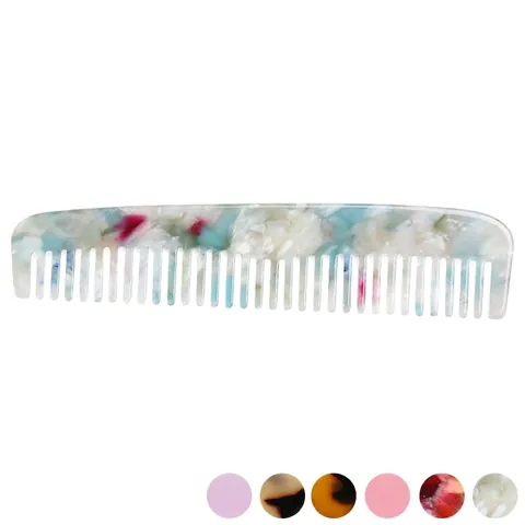 Vintage Acetate Hair Comb Marble Texture Anti Static Portable Fine Tooth Dressing Comb For Women Hair Styling