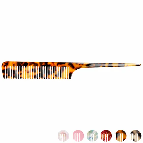 Professional Acetate Rat Tail Comb Fine Tooth Sectioning Hair Styling Comb For Salon Home Use Marble Tortoise Pattern Tool